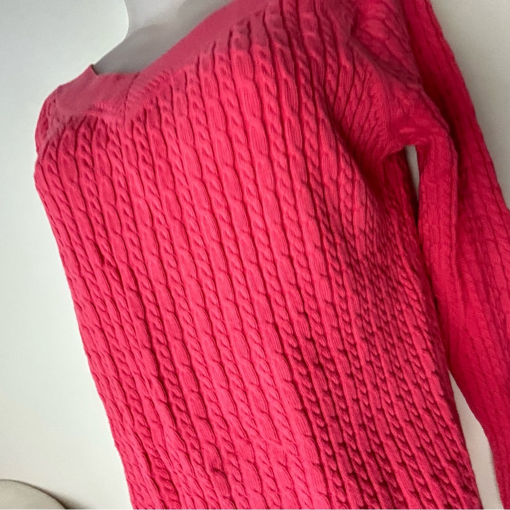 Talbots Barbiecore Pink Ribbed Sweater Small - Picture 9 of 10
